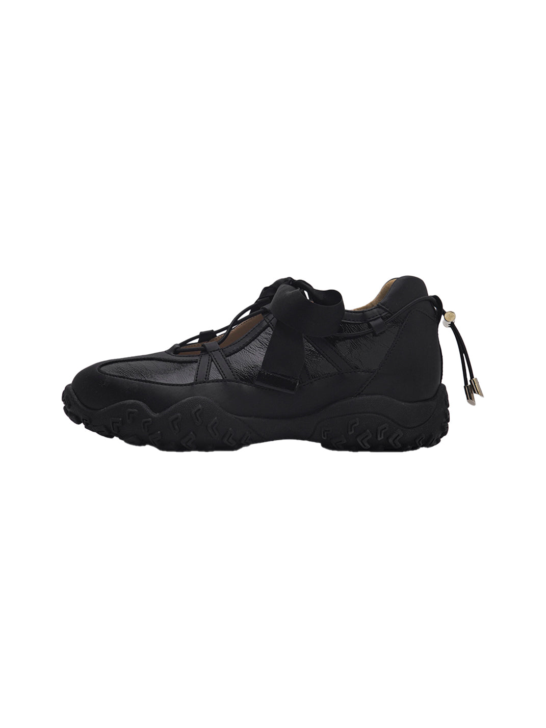 UNCLEWEN | Quick Lace Ribbon Ballet Trainer With Removable Insole-Black - PSYLOS 1, UNCLEWEN | Quick Lace Ribbon Ballet Trainer With Removable Insole-Black, Retro Trainers, UNCLEWEN, PSYLOS 1